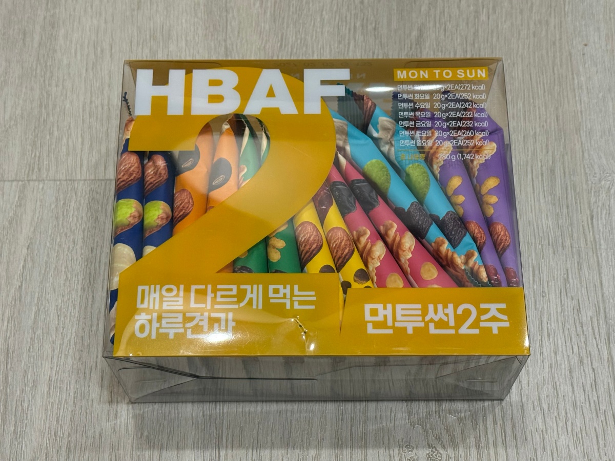 【辦公室下午茶推薦】韓國HBAF MON TO SUN 每日堅果．七天不重複的療癒點心！